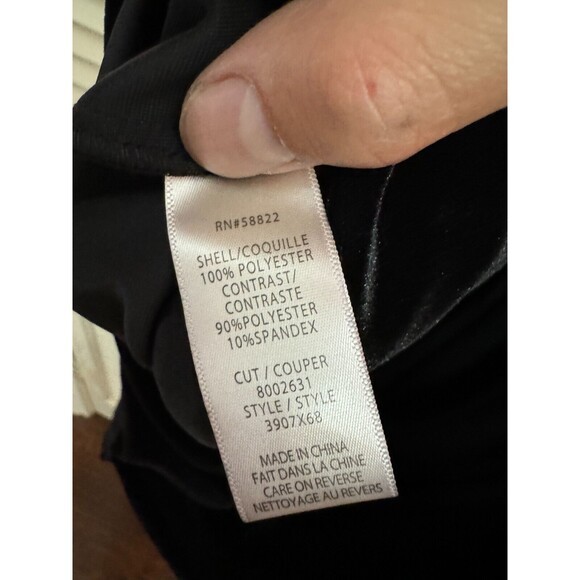 Max Studio Women  Textured Georgette & Velvet Maxi Dress Black Sleeveless L - Picture 8 of 8